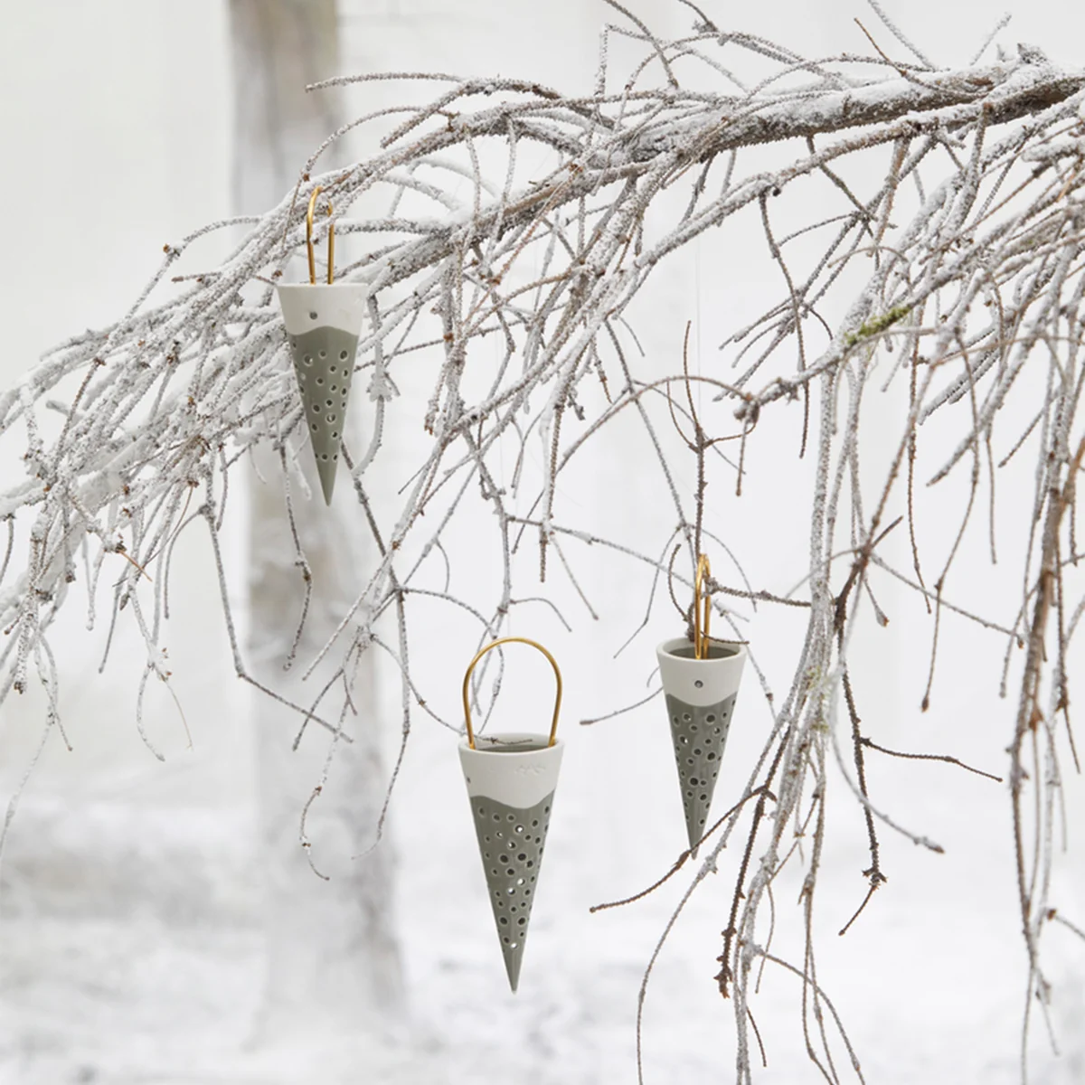Kähler Design - Nobili Weihnachtsspitztüte H 15,5 cm, olivgrün