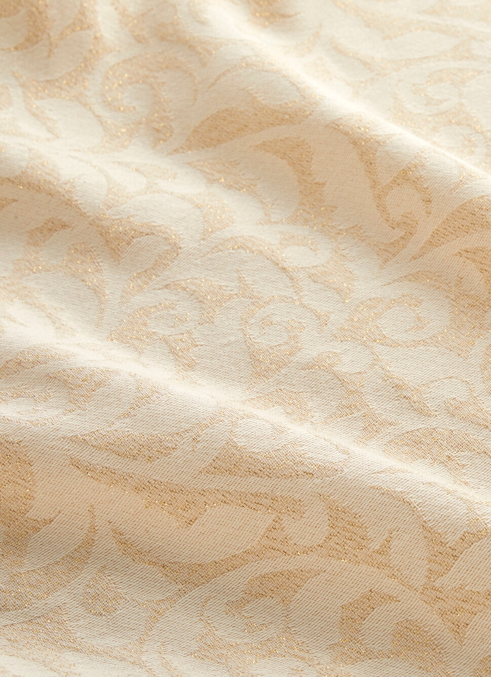 NAPPE JACQUARD BRILLANT EN COTON ECRU