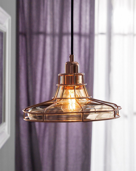 Lampa wisząca TORRE Szkło Miedziany