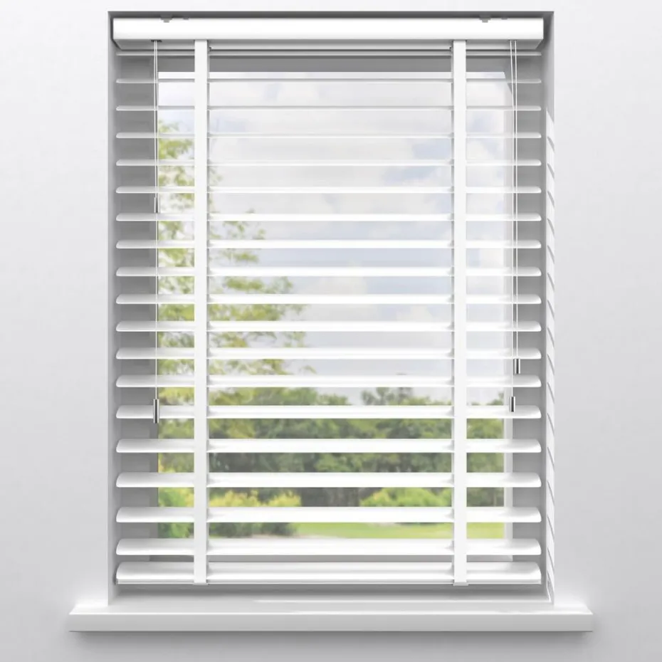 Kwantum Aluminium Jaloezieën | Houten Jaloezieën | Fenstr Aluminium Jaloezie Carlin  50mm Wit