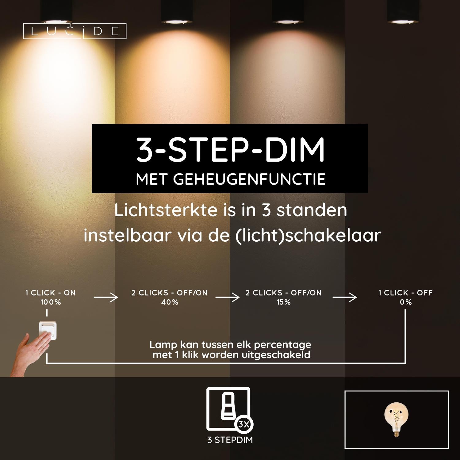 Lucide G125 Filament lamp - Amber (set van 2)