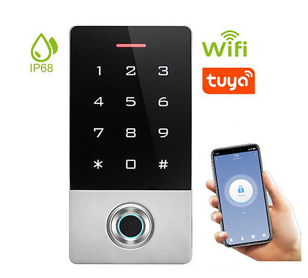 Digicode avec lecteur d'empreintes connecté wifi et lecteur RFID