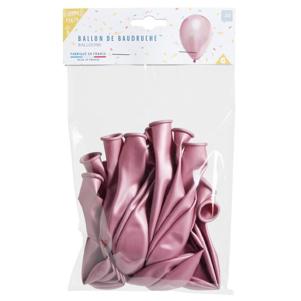 Lot de 20 ballons en latex rose