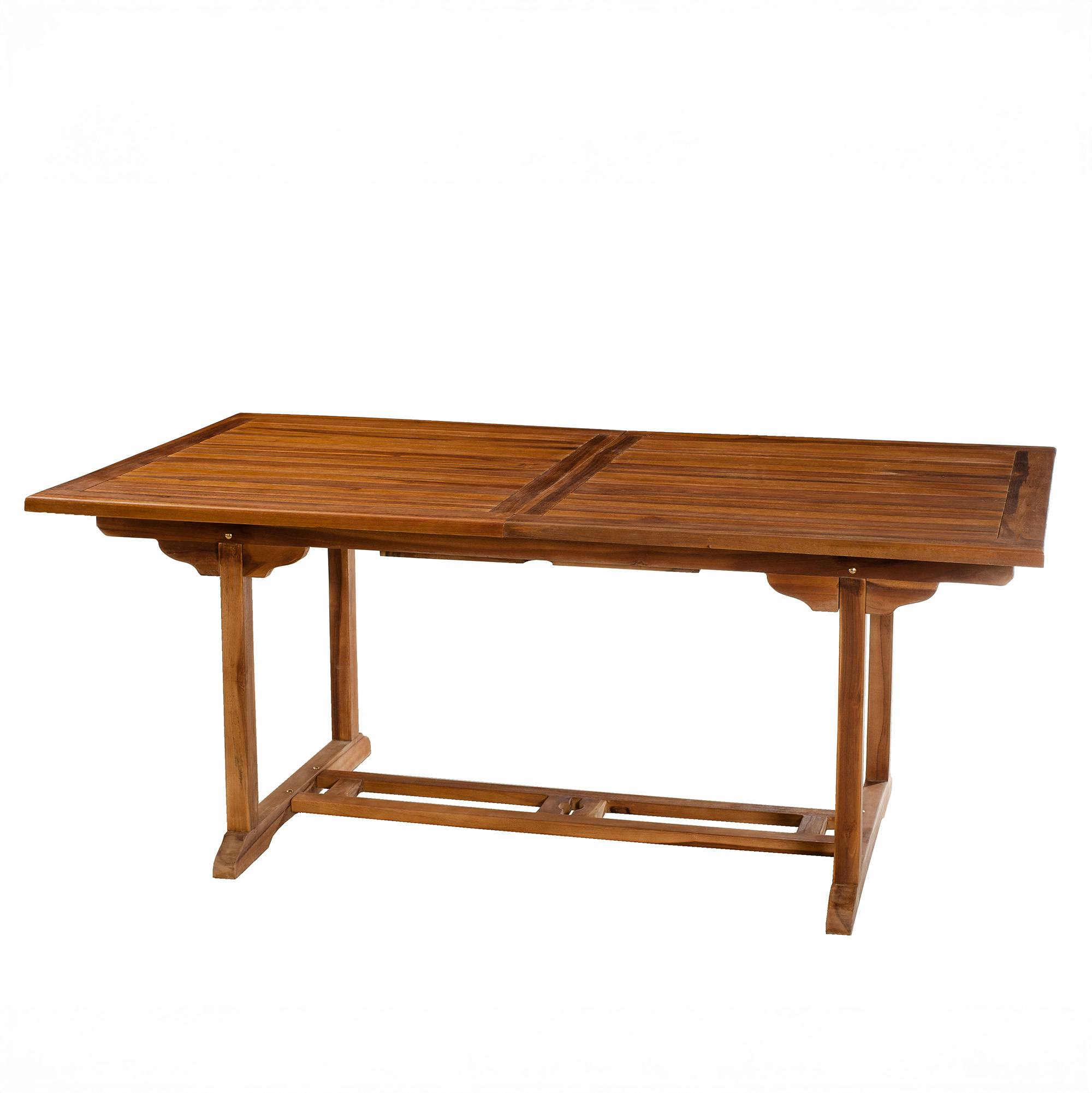 Table de jardin en teck huilé rectangle extensible 180/240x100x75 MACAO