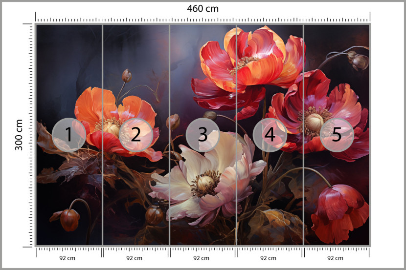 Fototapeta Kompozycja Kwiatowa W Stylu Vintage 460x300cm