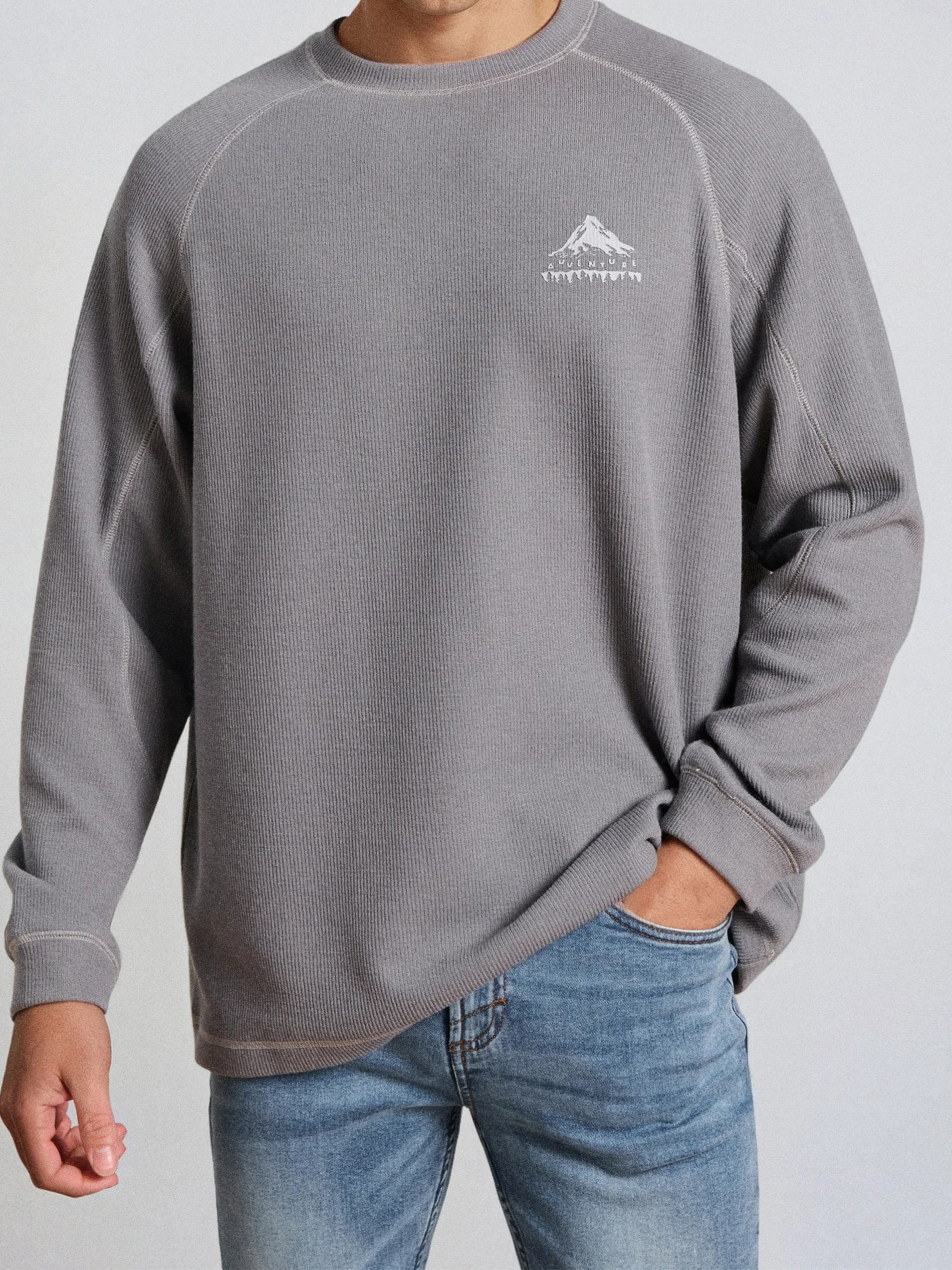 Prążkowana bluza crewneck