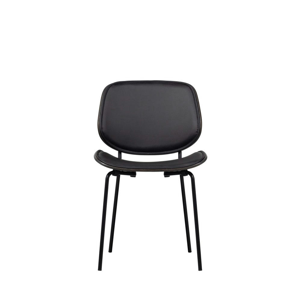 CLOSE - Lot de 2 chaises en simili et métal noir