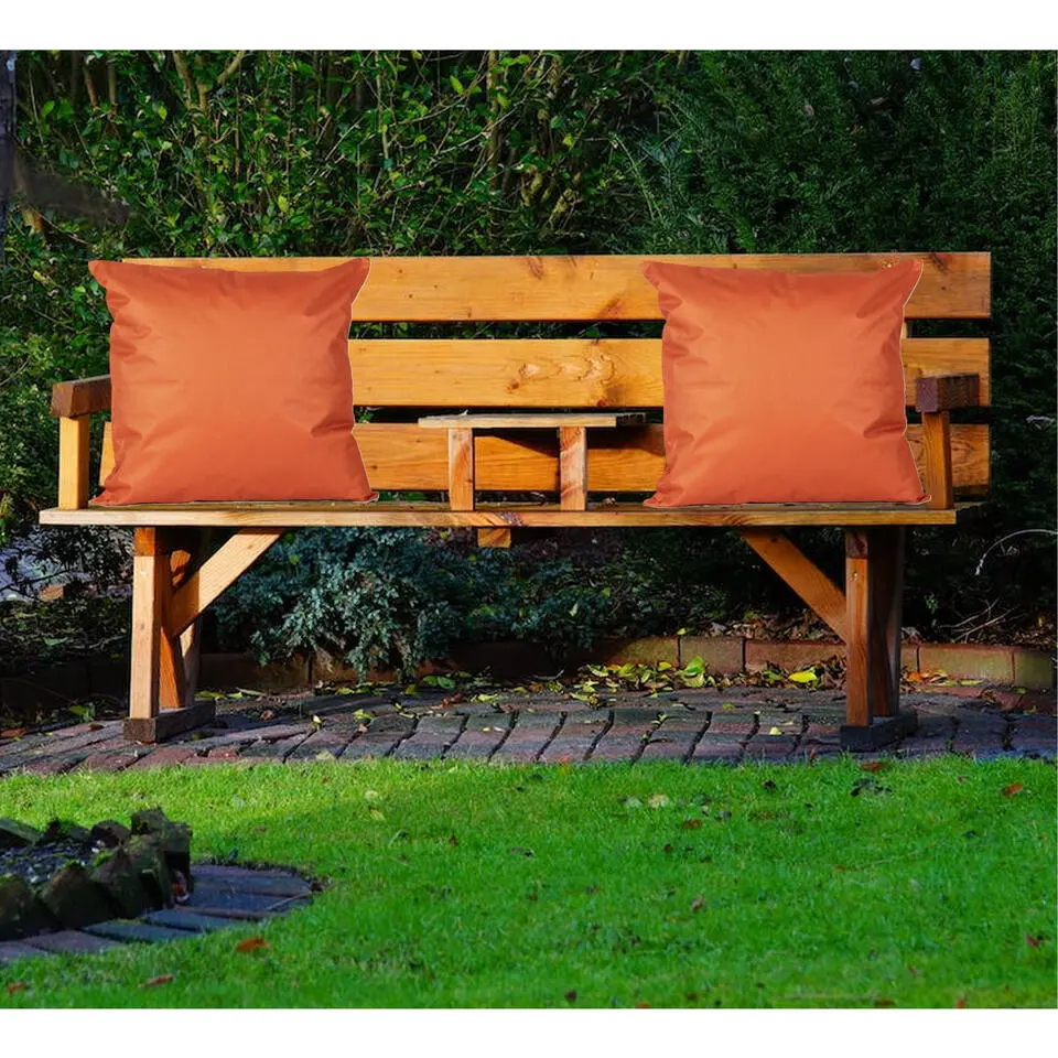 Anna's collection buiten/tuin kussens - oranje - 45 x 45 cm