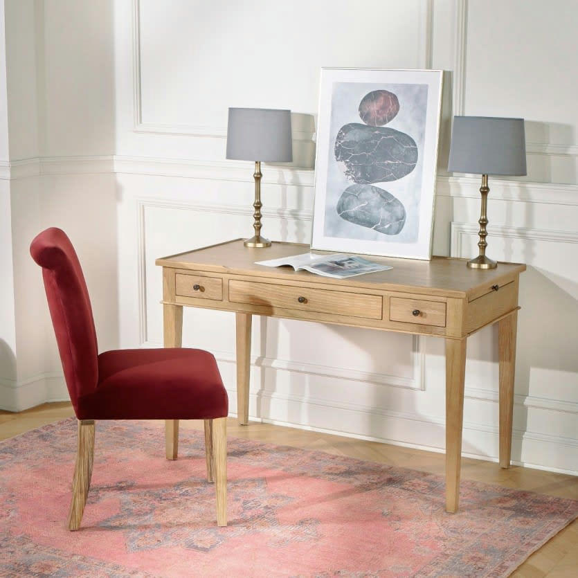 CAMUS - Bureau 3 tiroirs en chêne massif