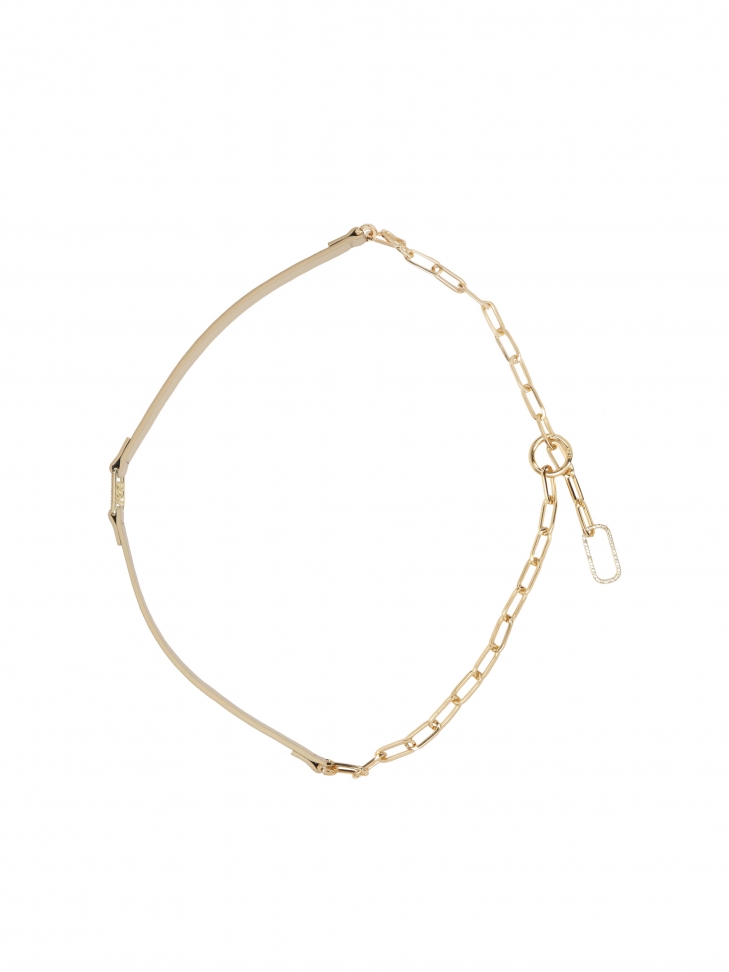 Decorative belt with crystals and chain