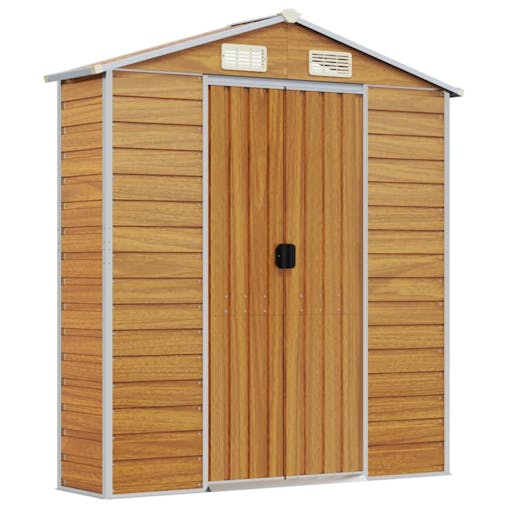NNEVL Garden Shed Light Brown 191x130x198 cm Galvanised Steel