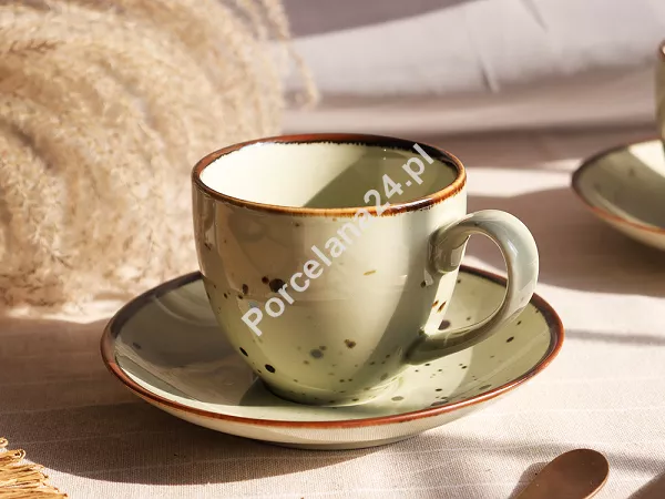 Filiżanka ze spodkiem 0,3 L / 16 cm Bogucice - Alumina Cottage Green Tea 1220