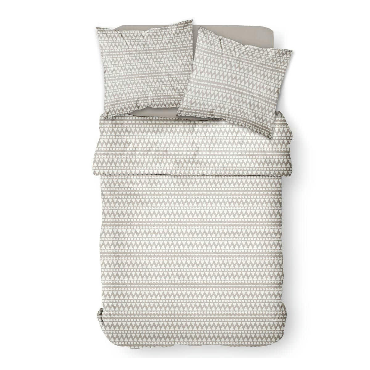 SUNSHINE - Parure de lit 2 personnes imprimé en Coton Gris 220x240 cm
