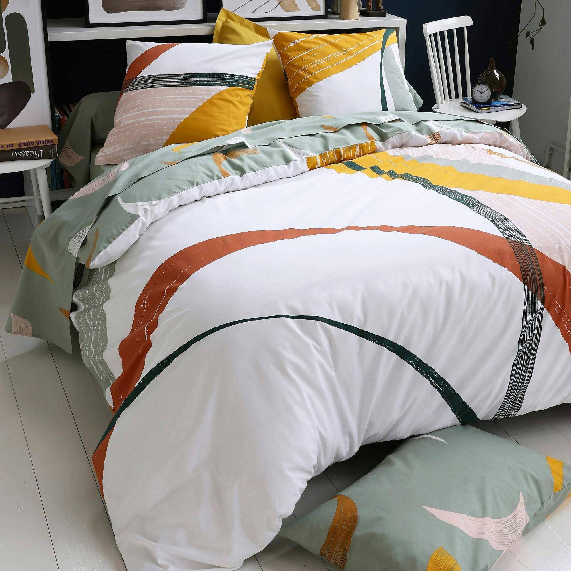 ABSTRACT - Housse de couette 140x200 gris en coton