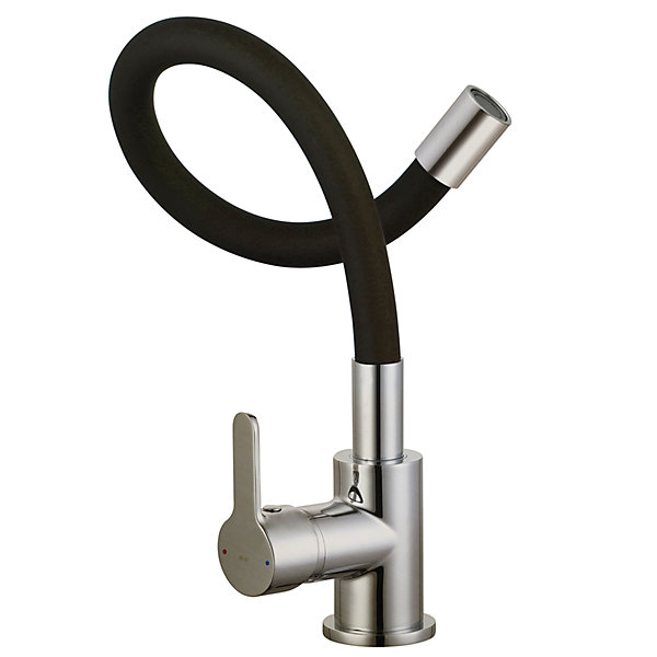 Mitigeur évier façon inox flexible à mémoire de forme Essebagno Mémory