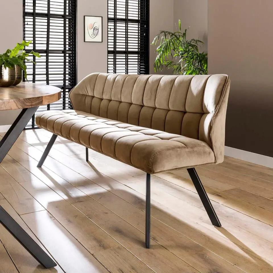 Fraaai - Ramon eetkamerbank 180 cm velvet champagne