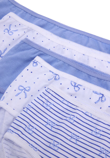 Older Girls 5pk Blue Bow Briefs