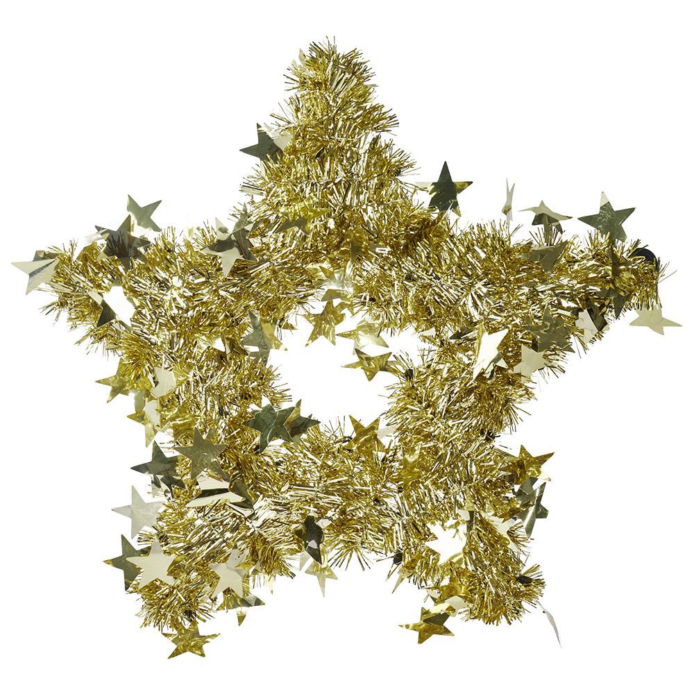 Guirlande de No&euml;l scintillante décor et forme étoile doré