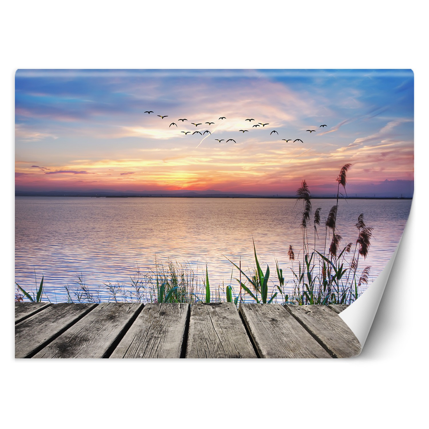 Feeby Fototapeta, Zachód słońca nad jeziorem 150x105