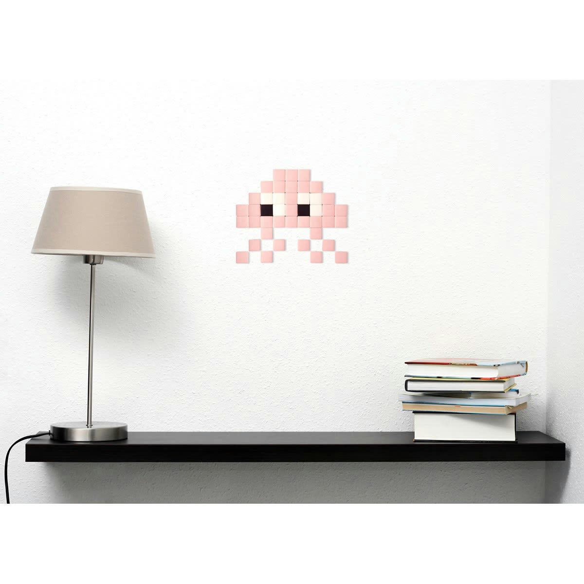 OUTDOOR - Mosaïque invaders en verre rose