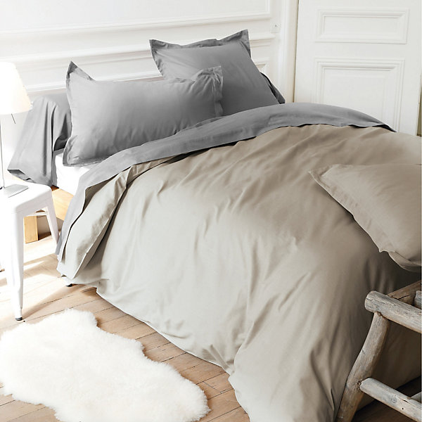 Housse de couette uni 260x240 cm coton ALTO Chamois