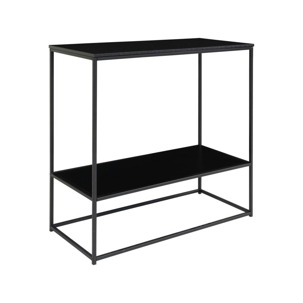 GIVAUDE - Console minimaliste en bois et métal 80x80cm noir