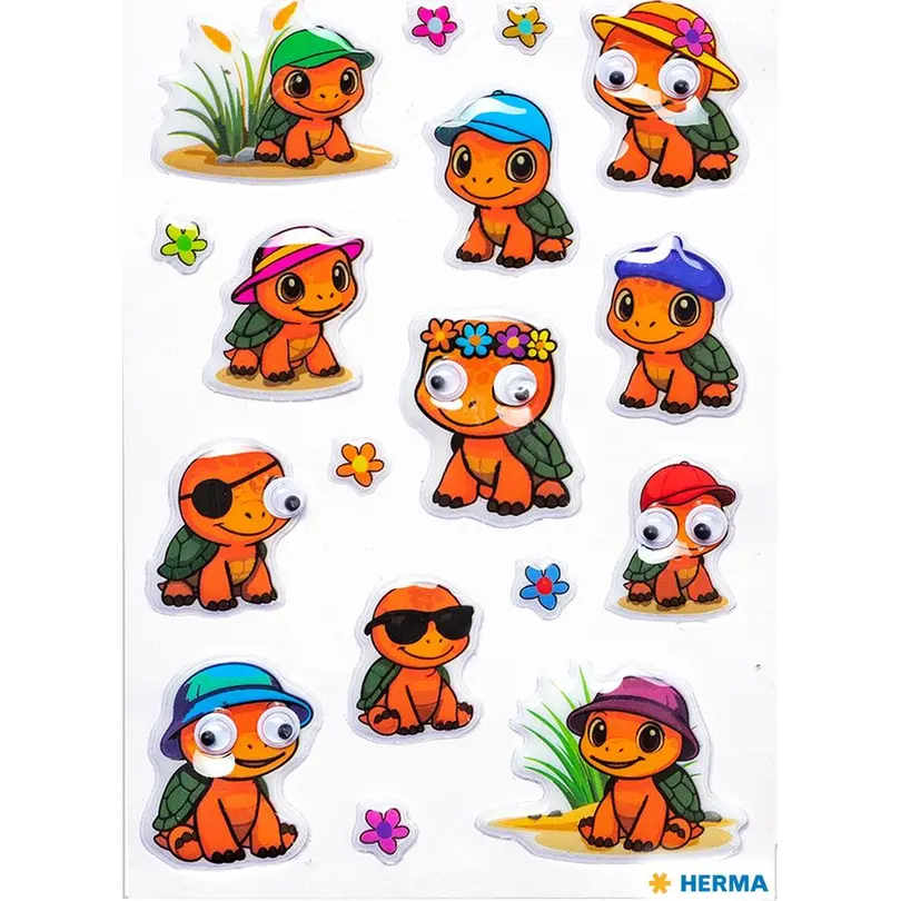 Sticker Herma Motivsticker Schildkröten Wackelaugen