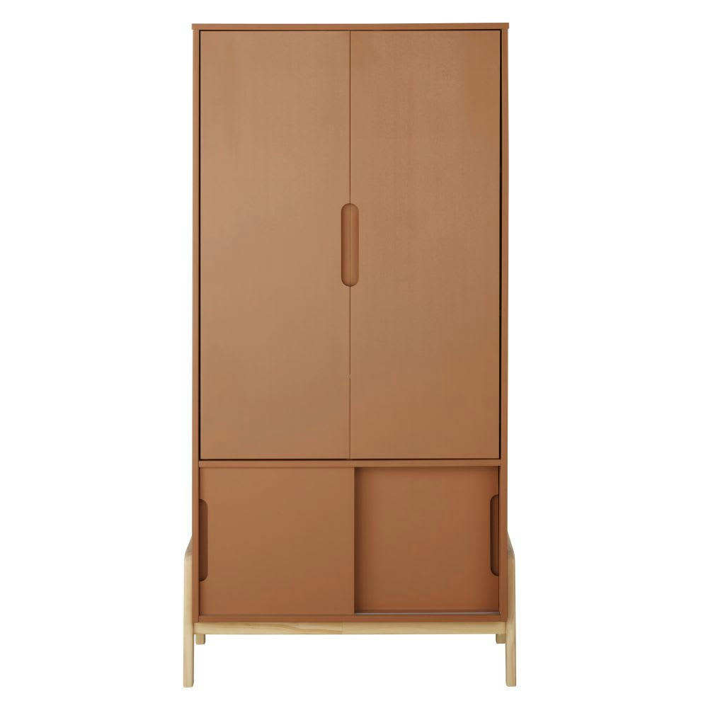 Mimizan - Dressing 4 portes marron caramel et beige
