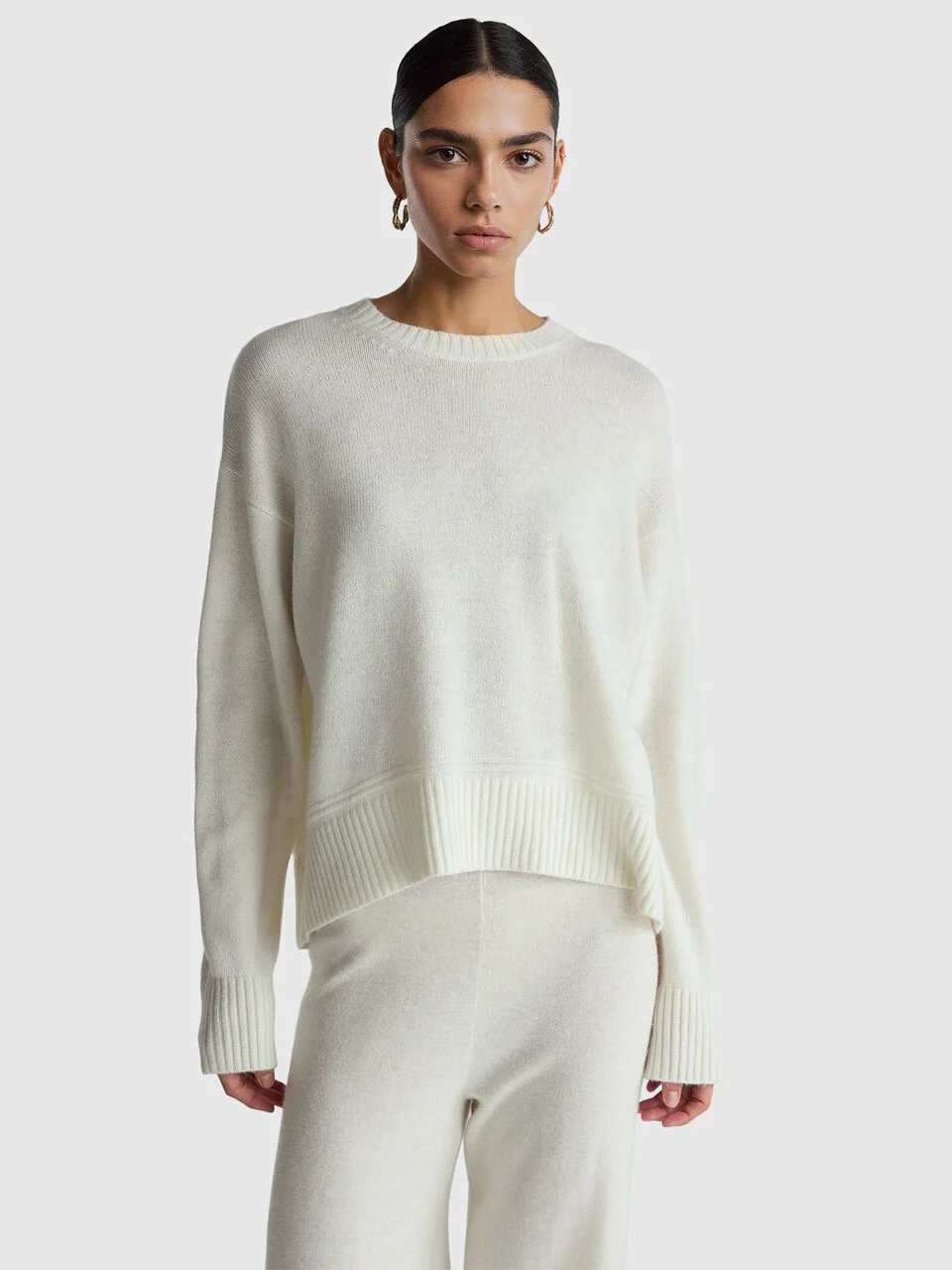 Boxy fit sweater in wool blend
