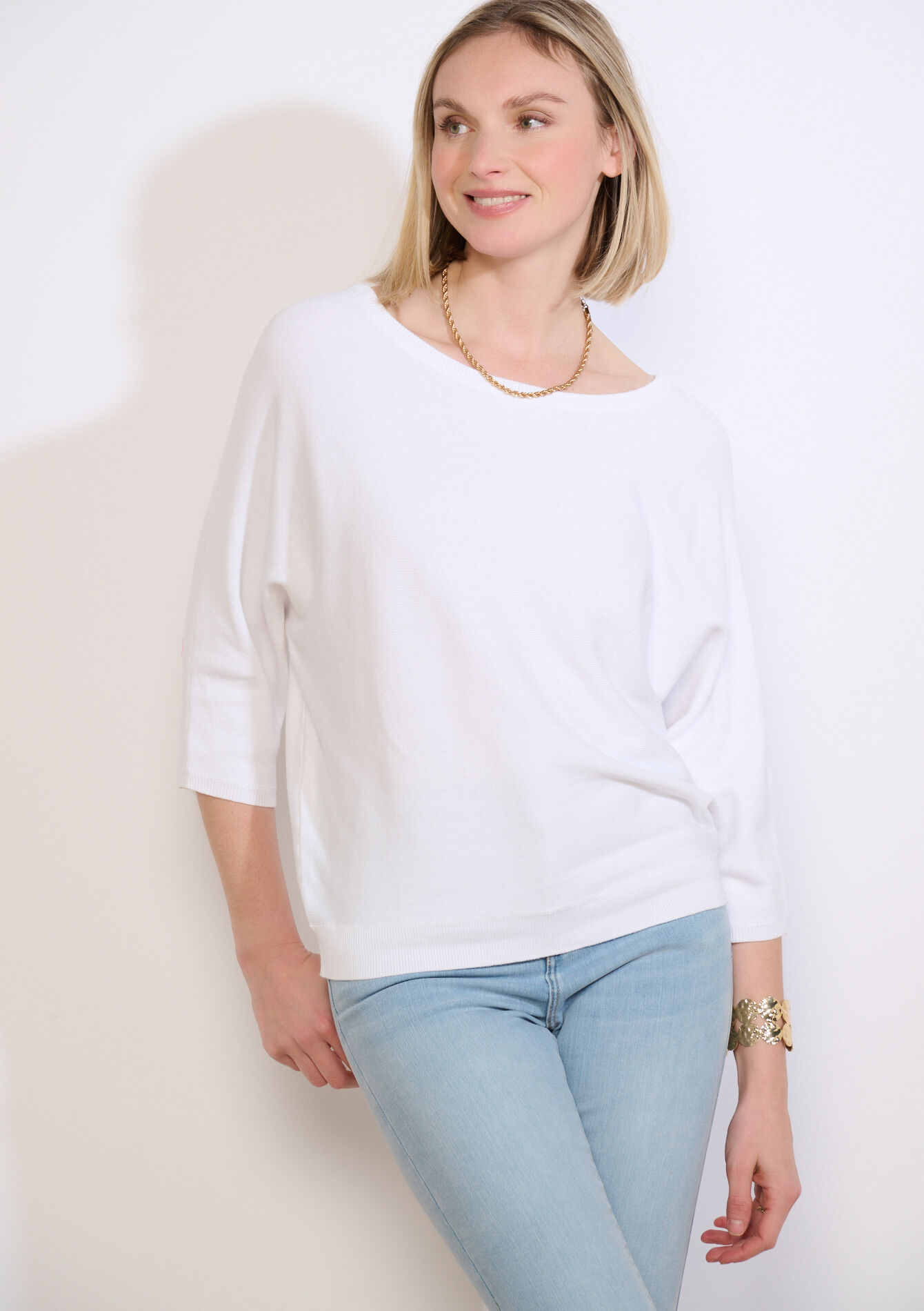 Losse trui met boothals