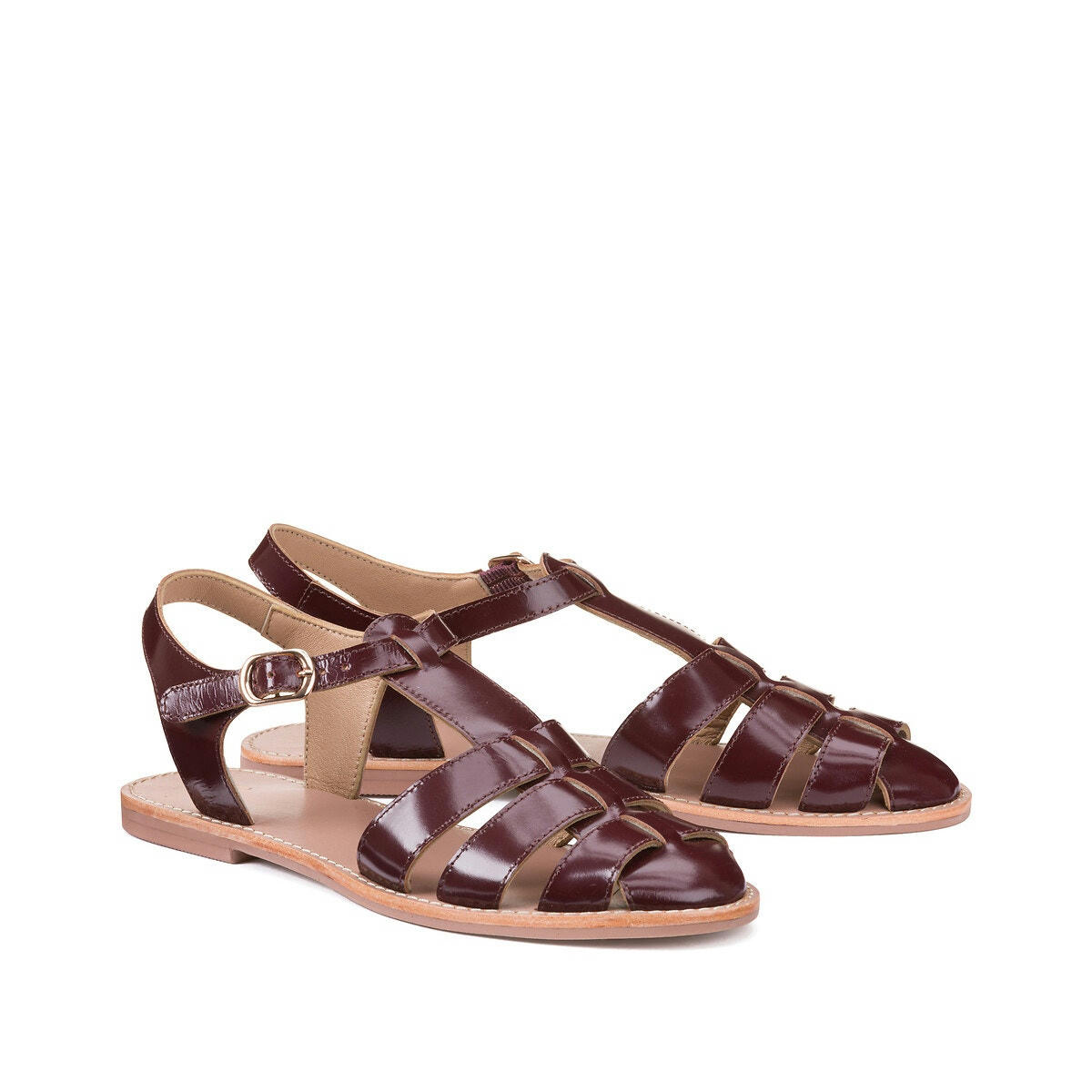 Sandales cuir, talon plat