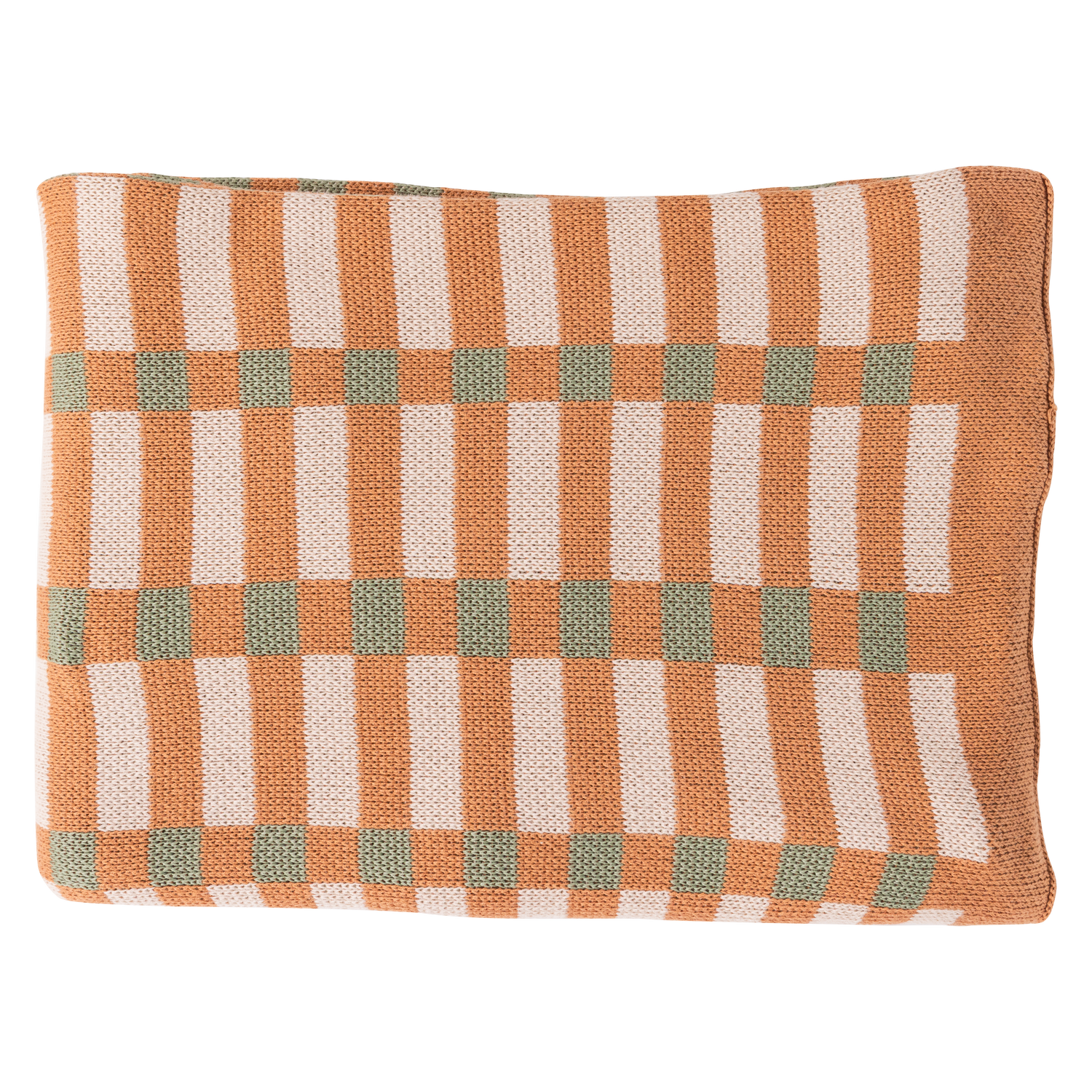 WOOOD kleed Vola - Katoen - Groen/Oranje - 1x170x130