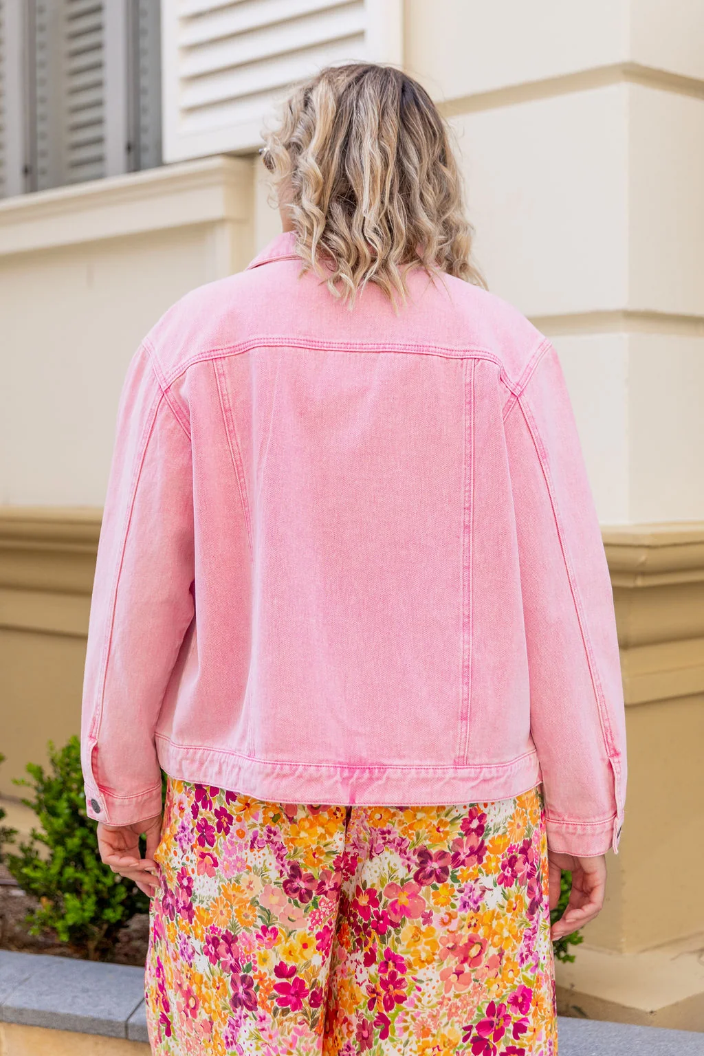 Hayden Boyfriend Jacket in Light Pink Wash