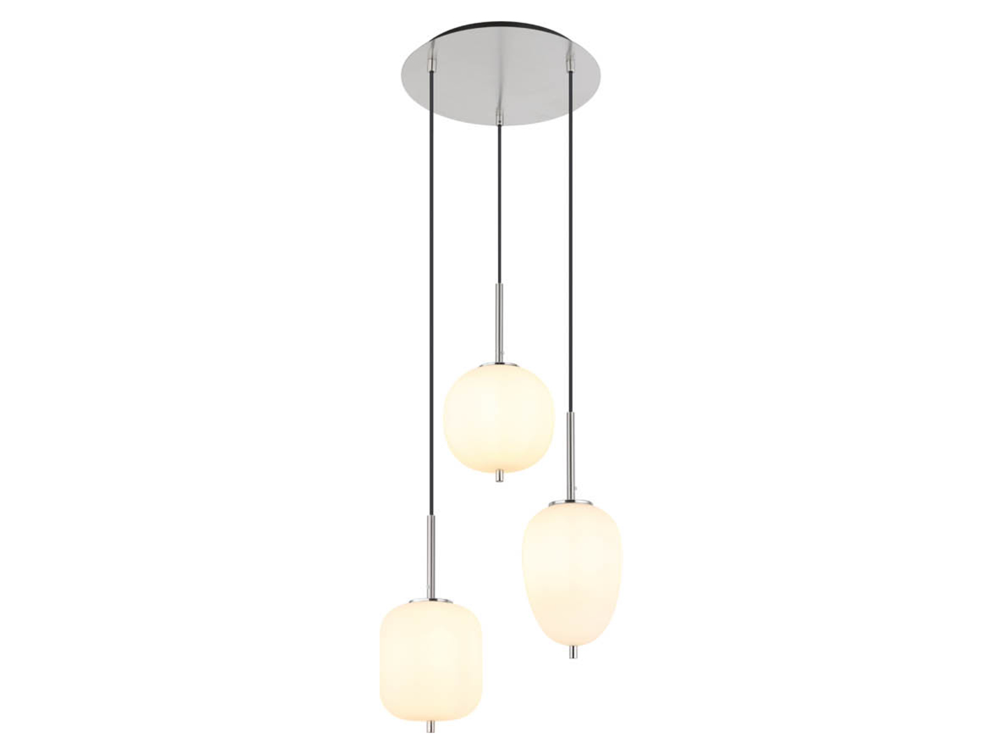 Lampa wisząca Blacky I 3-punktowa metalowasrebrna