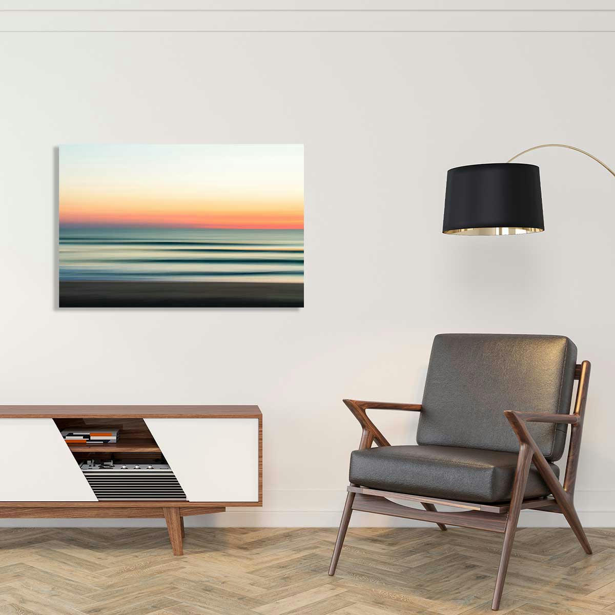 - Tableau contemporain sunset lines toile imprimée 120x80cm