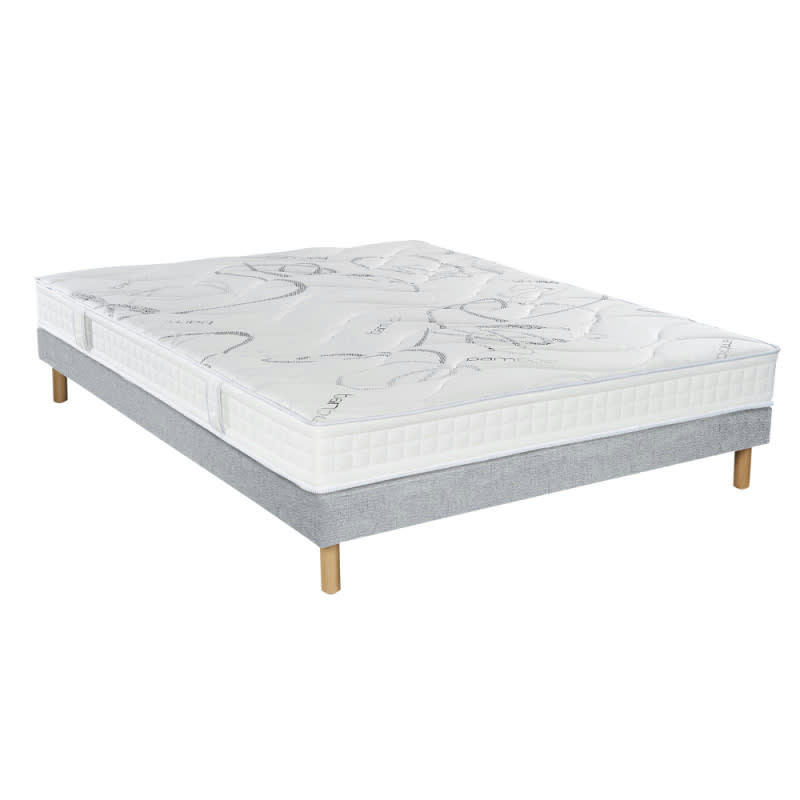 MORPHOZONE 180 - Ensemble Matelas Sommier Tradition Graphic et Pieds 140x220