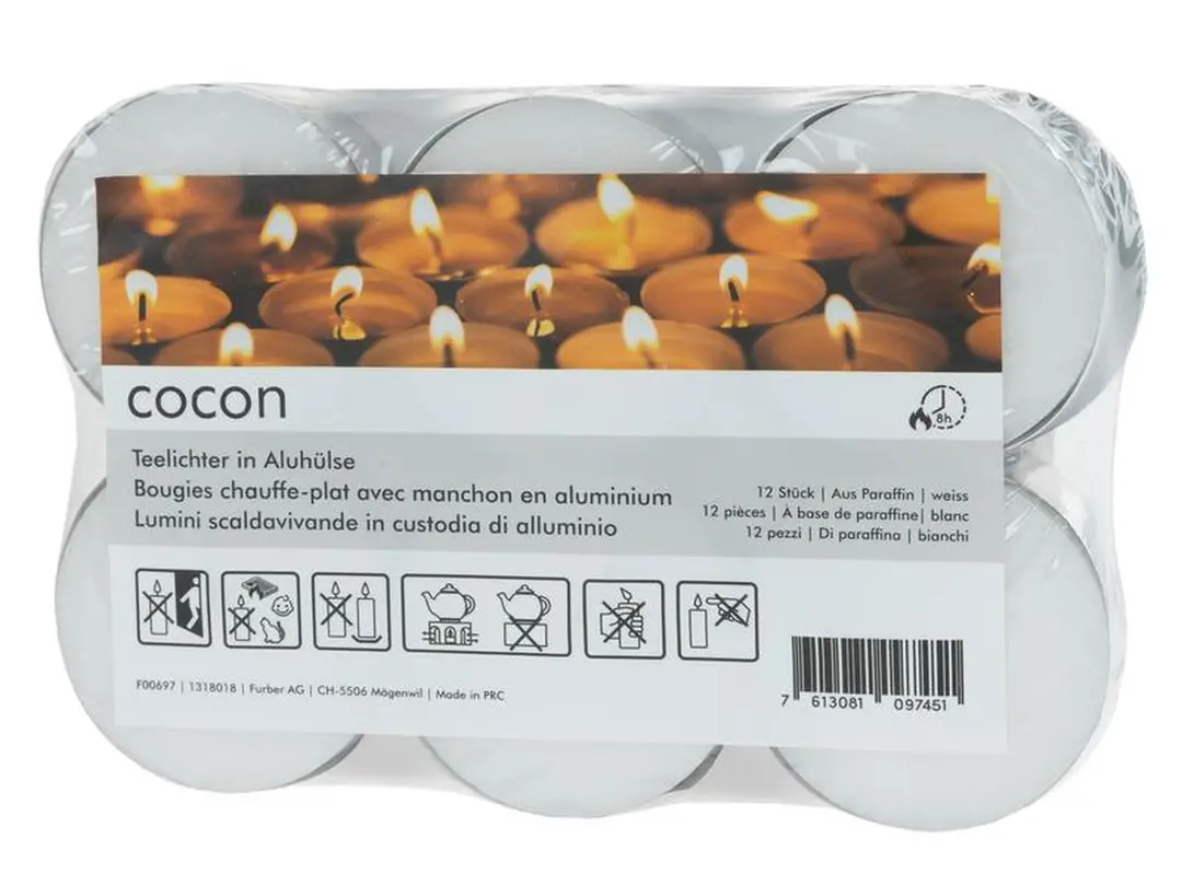 Teelicht 12er-Set Cocon
