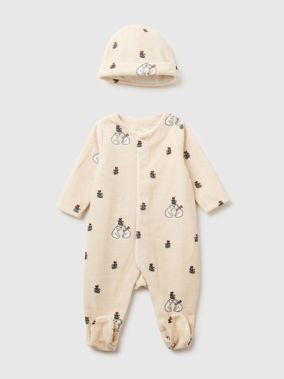 Onesie and chenille cap set
