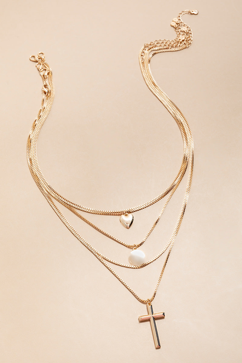 Tonya Layered Gold Chain Pendant Necklace