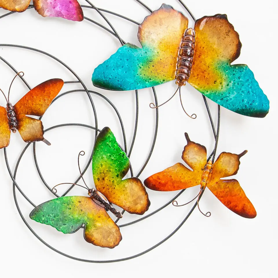 Anna's Collection Tuindecoratie vlinders - 3D - kleurenmix - 65 x 51 cm