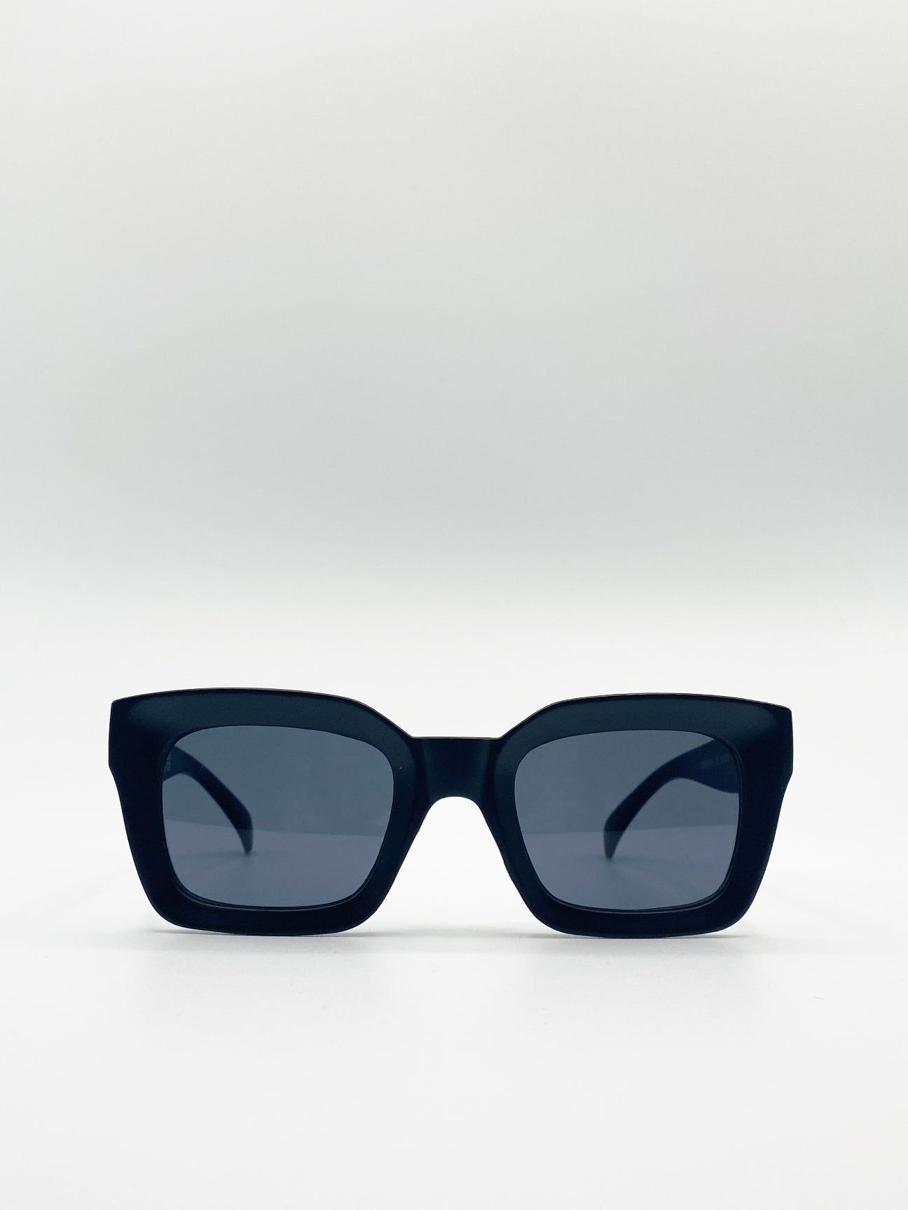 SVNX Oversized Matte Crystal Frame Cateye Sunglasses