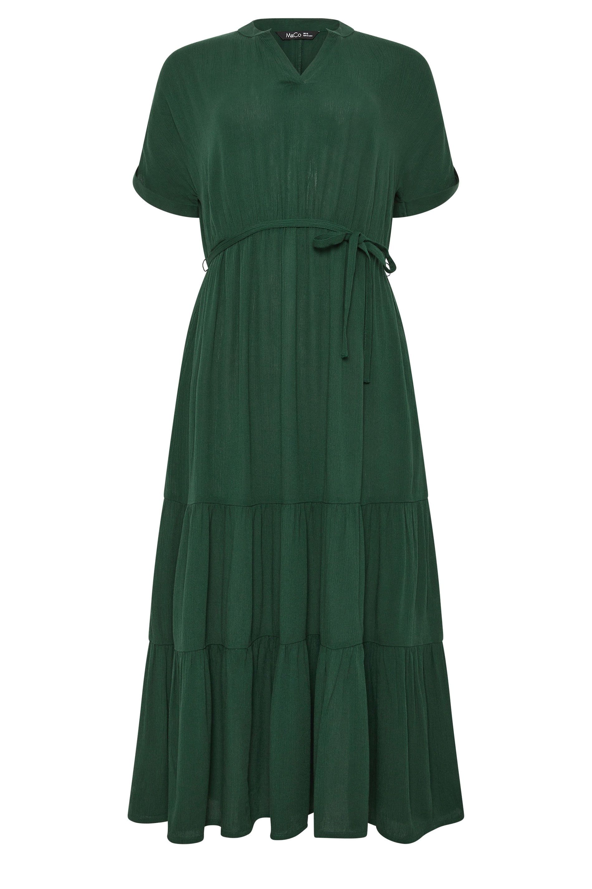 M&Co Tiered Tie Waist Midi Dress
