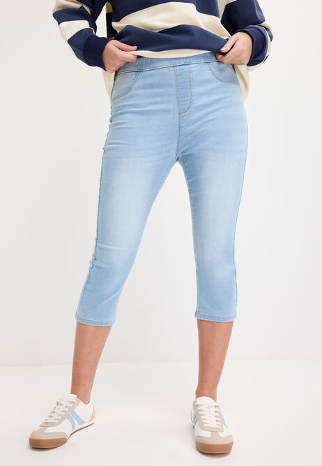 Womens Light Blue Kate Cropped Jeggings