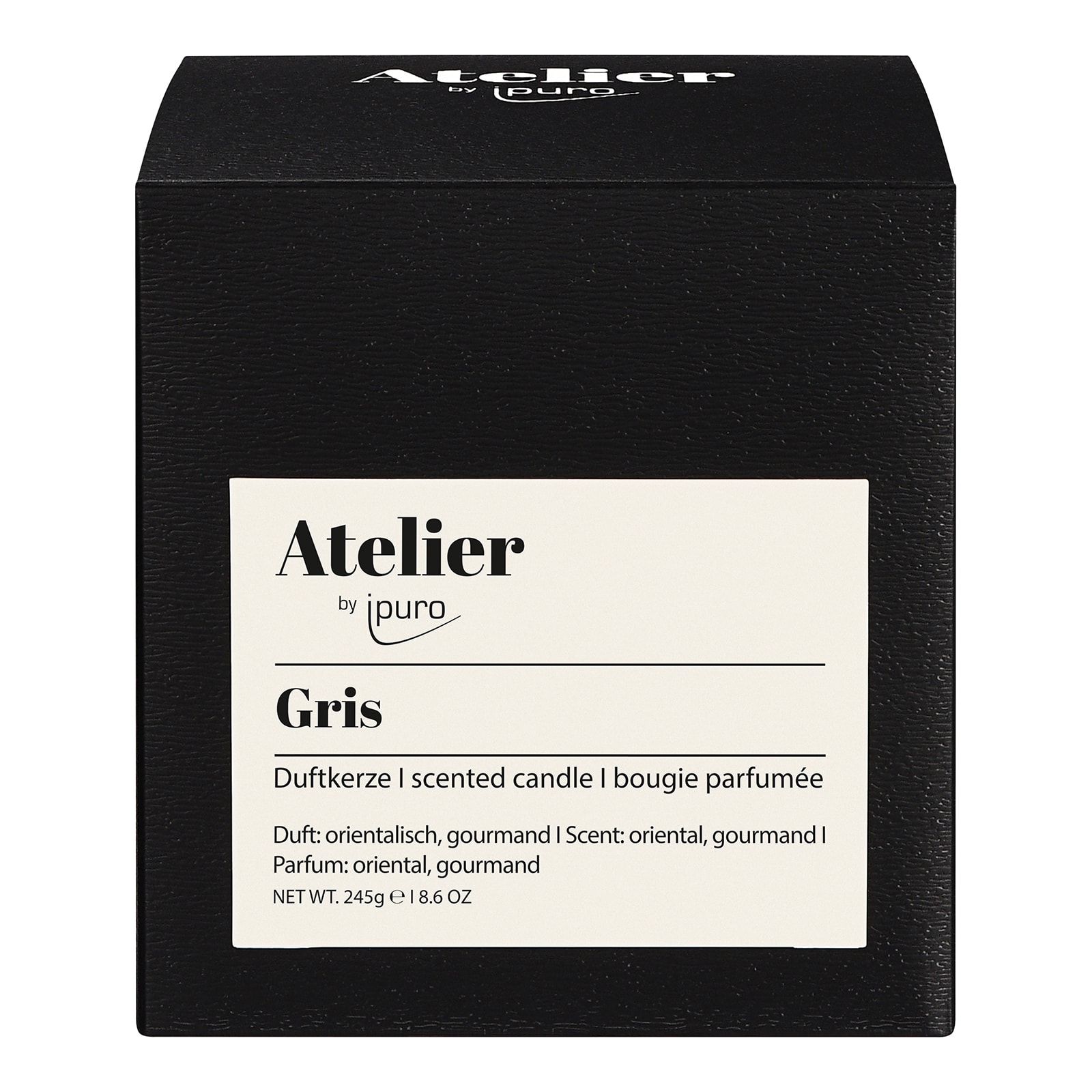 Atelier by ipuro Duftkerze Gris Schwarz, 0,245 kg
