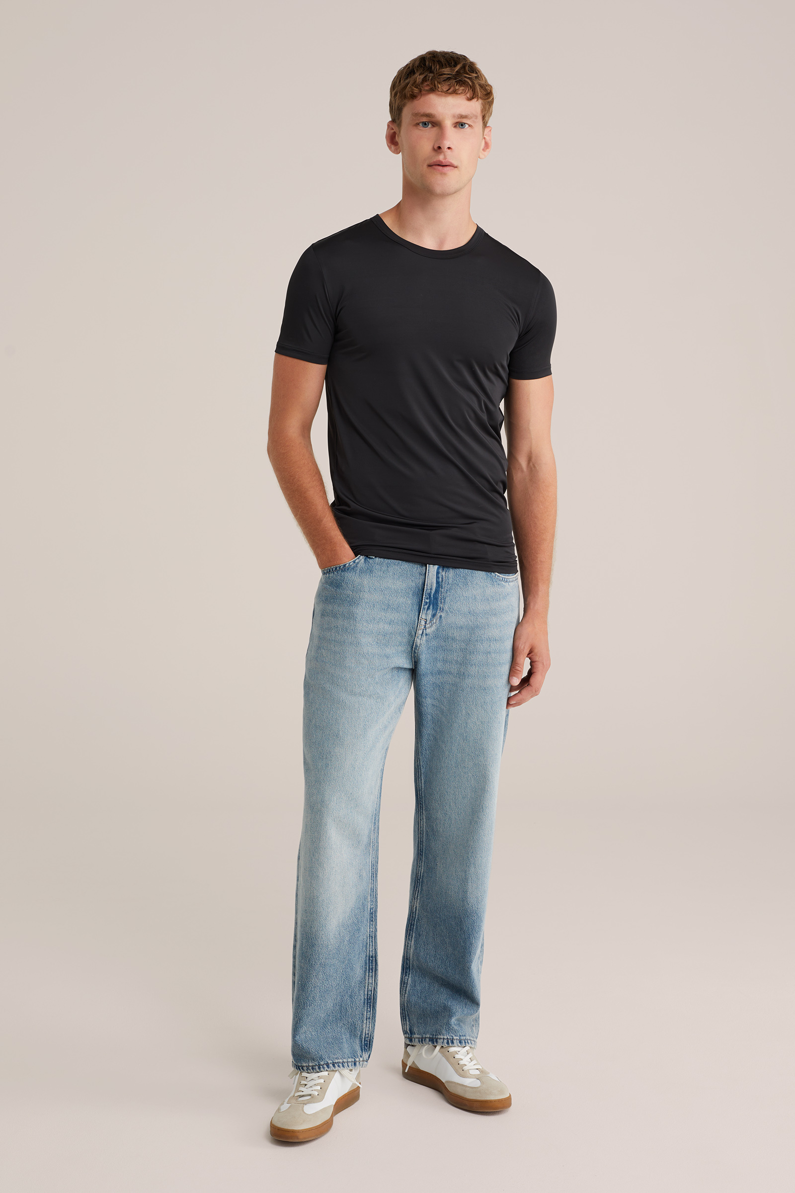 Heren regular fit microfiber t-shirt