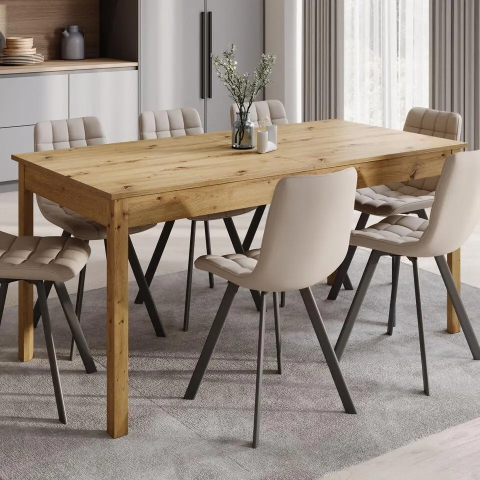 Meubella - Eetkamertafel Steve - Eiken - 230 cm - Uitschuifbaar