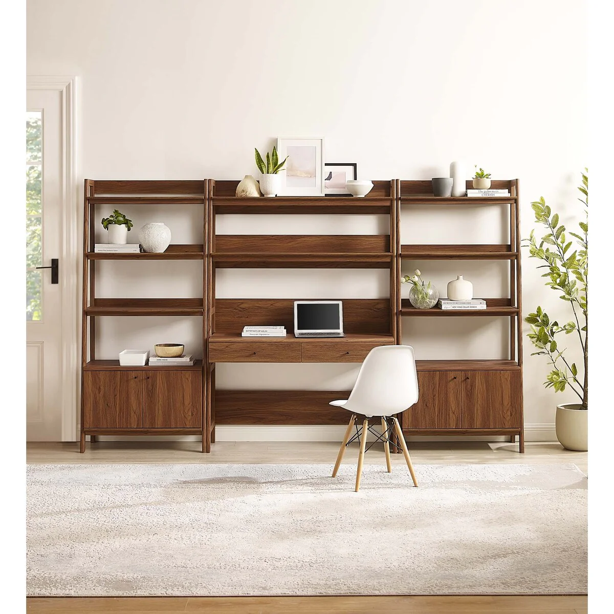 Bixby 3-Piece Wood Office Desk and Bookshelf