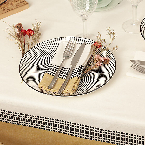 Lot de 2 serviettes de table Dolly - coton - blanc - 40x40 cm - Atmosphera