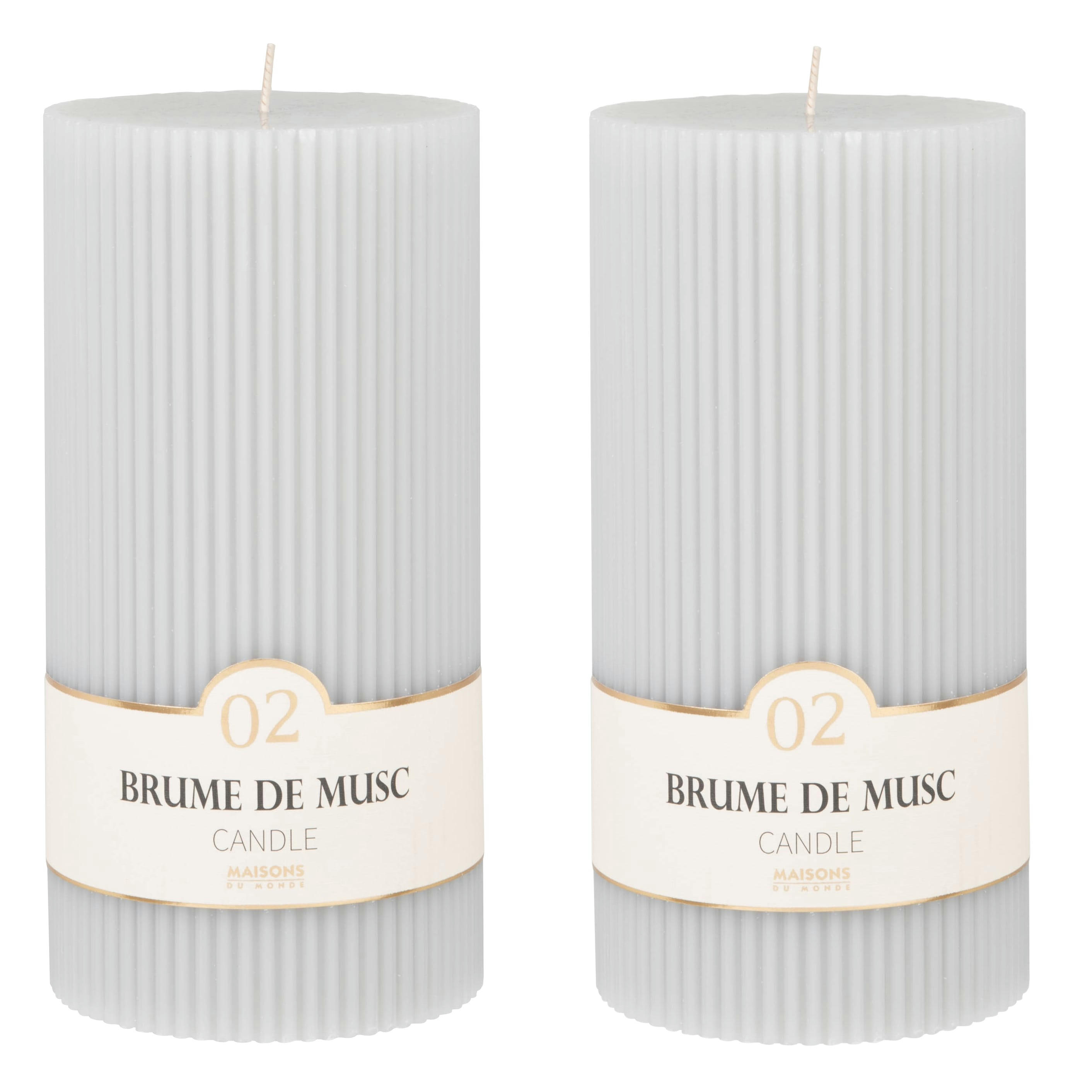 COLORAMA - Bougie striée parfumée grise H18, 1000g