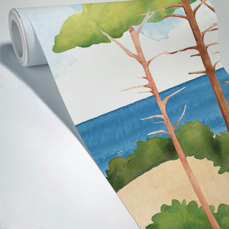 LES LANDES AQUARELLE - Papier Peint Panoramique L336xH270cm Multicolore Bord de mer